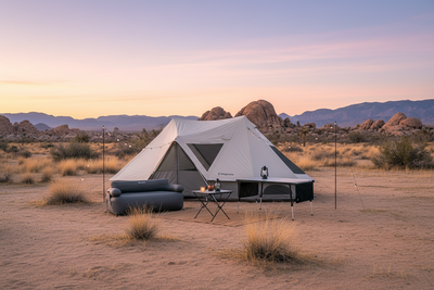 KingCamp KHAN PALACE Glamping Tent Kit with Inflatable Sofa & Table Bundle