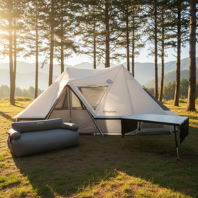 KingCamp KHAN PALACE Glamping Tent Kit with Inflatable Sofa & Table Bundle