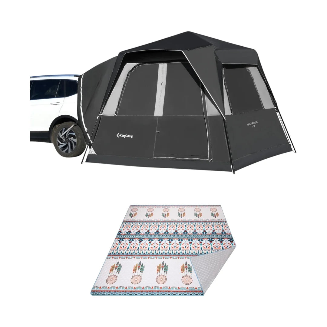 KingCamp Car Camping Tent Bundle with Waterproof Mat