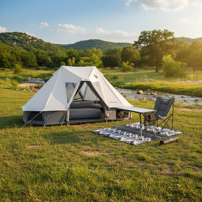 KingCamp Khan Villa Luxury 4-Season Glamping Tent Bundle