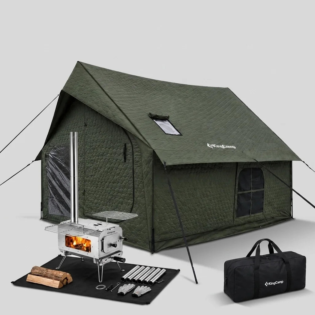 KingCamp Snowhouse 5 Winter Hot Tent & Surefire Wood Stove Bundle