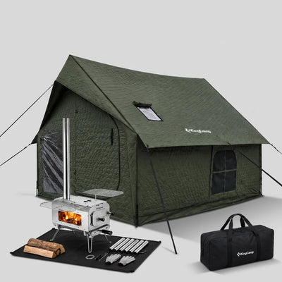 KingCamp Snowhouse 5 Winter Hot Tent & Surefire Wood Stove Bundle