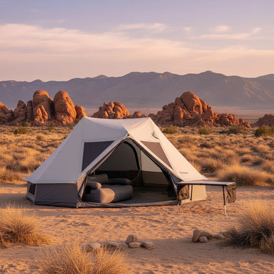 KingCamp KHAN PALACE Glamping Tent Kit with Inflatable Sofa & Table Bundle