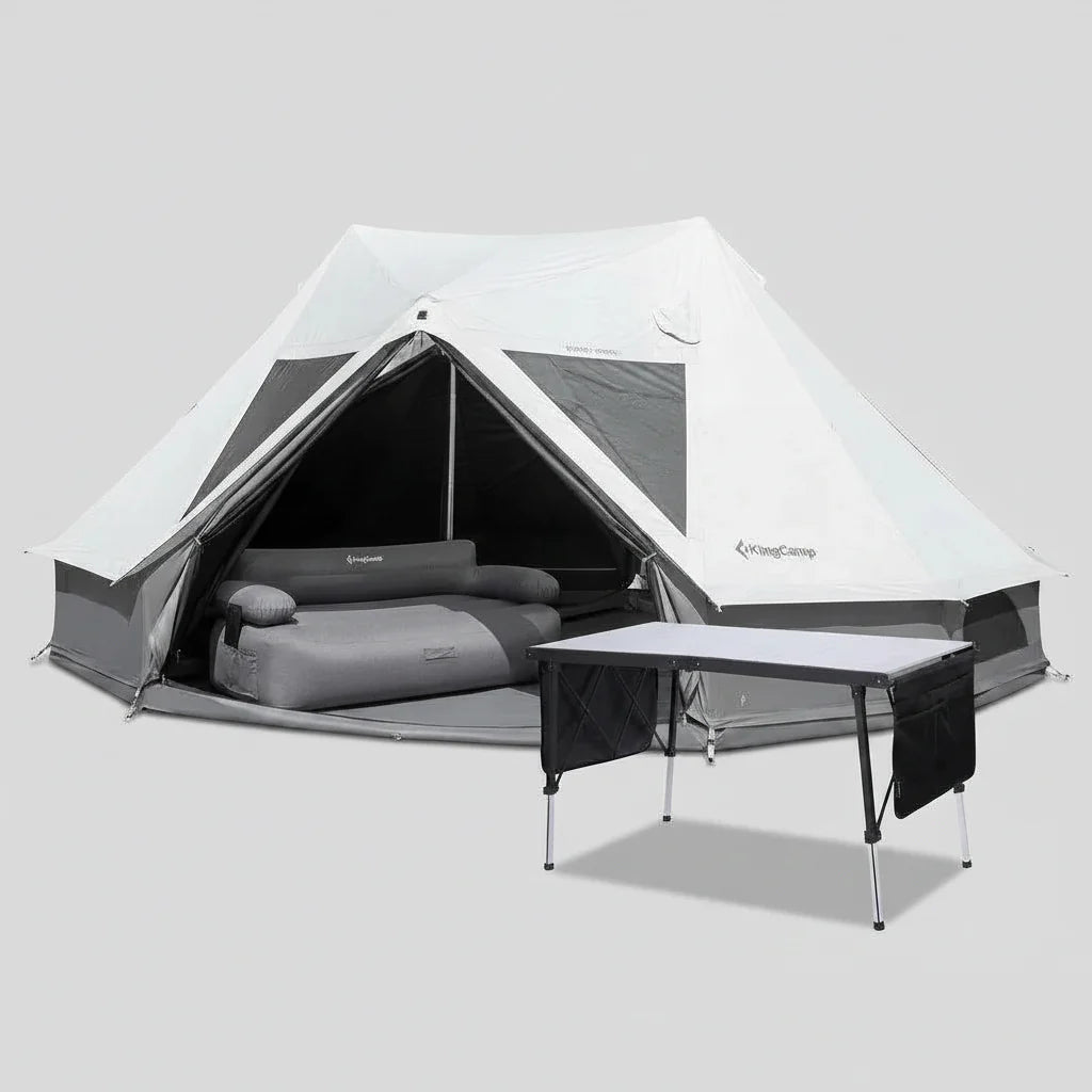 KingCamp Glamping Tent Kit with Inflatable Sofa & Table Bundle