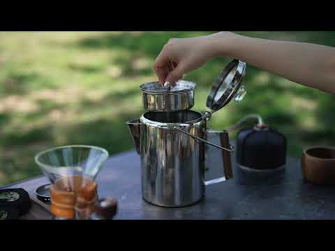 KingCamp 9 Cup Stainless Steel Camping Coffee Percolator