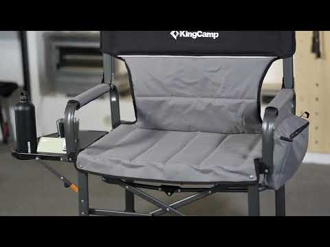 KingCamp XXL Folding Padded Director's Chair with Side Table