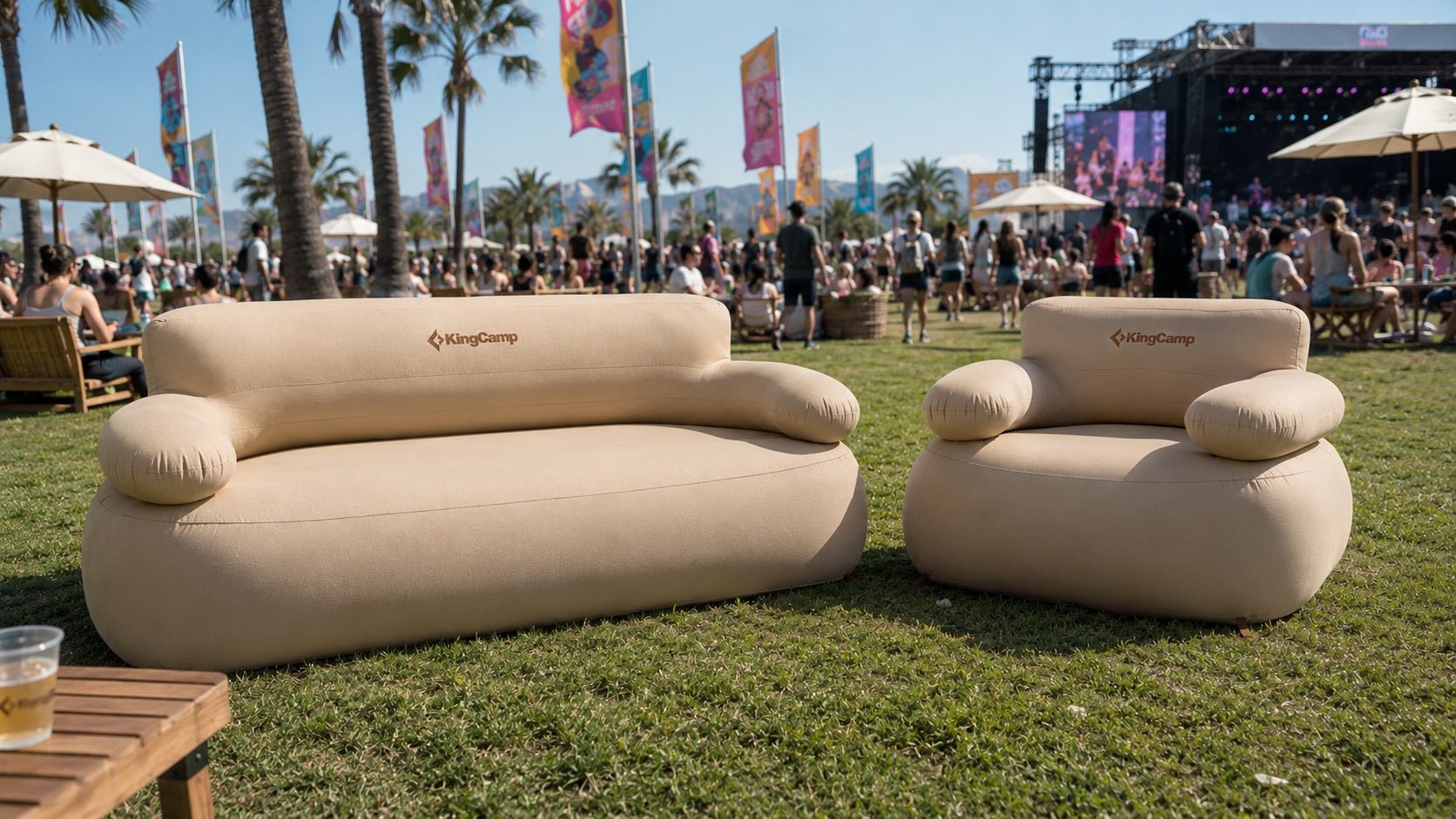KingCamp 2-Person Inflatable Sofa & Single Set Bundle