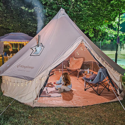 camping kan tent KingCamp Khan 4-Season Canvas Bell Tent with Stove bundle KT2011
