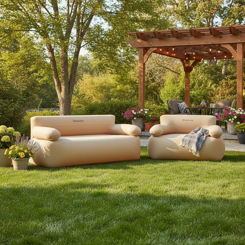 KingCamp 2-Person Inflatable Sofa & Single Set Bundle