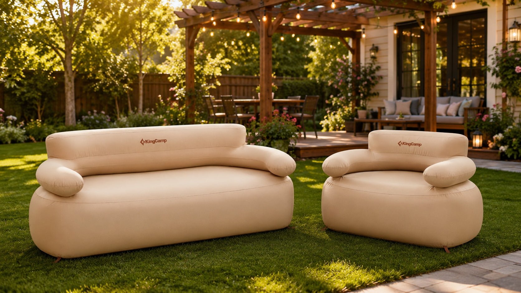 KingCamp 2-Person Inflatable Sofa & Single Set Bundle