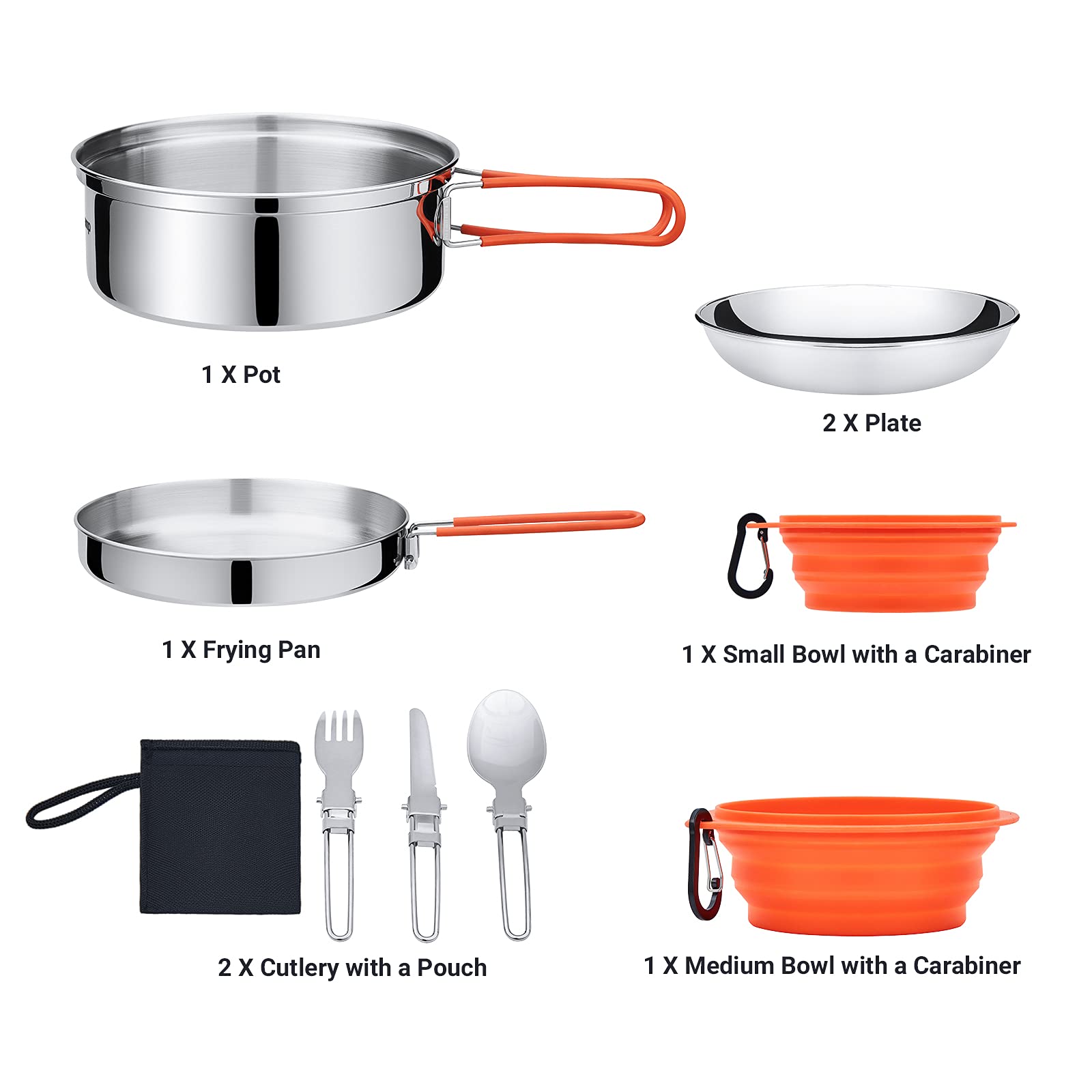 KingCamp 1-3 Person Cookware Mess Kit