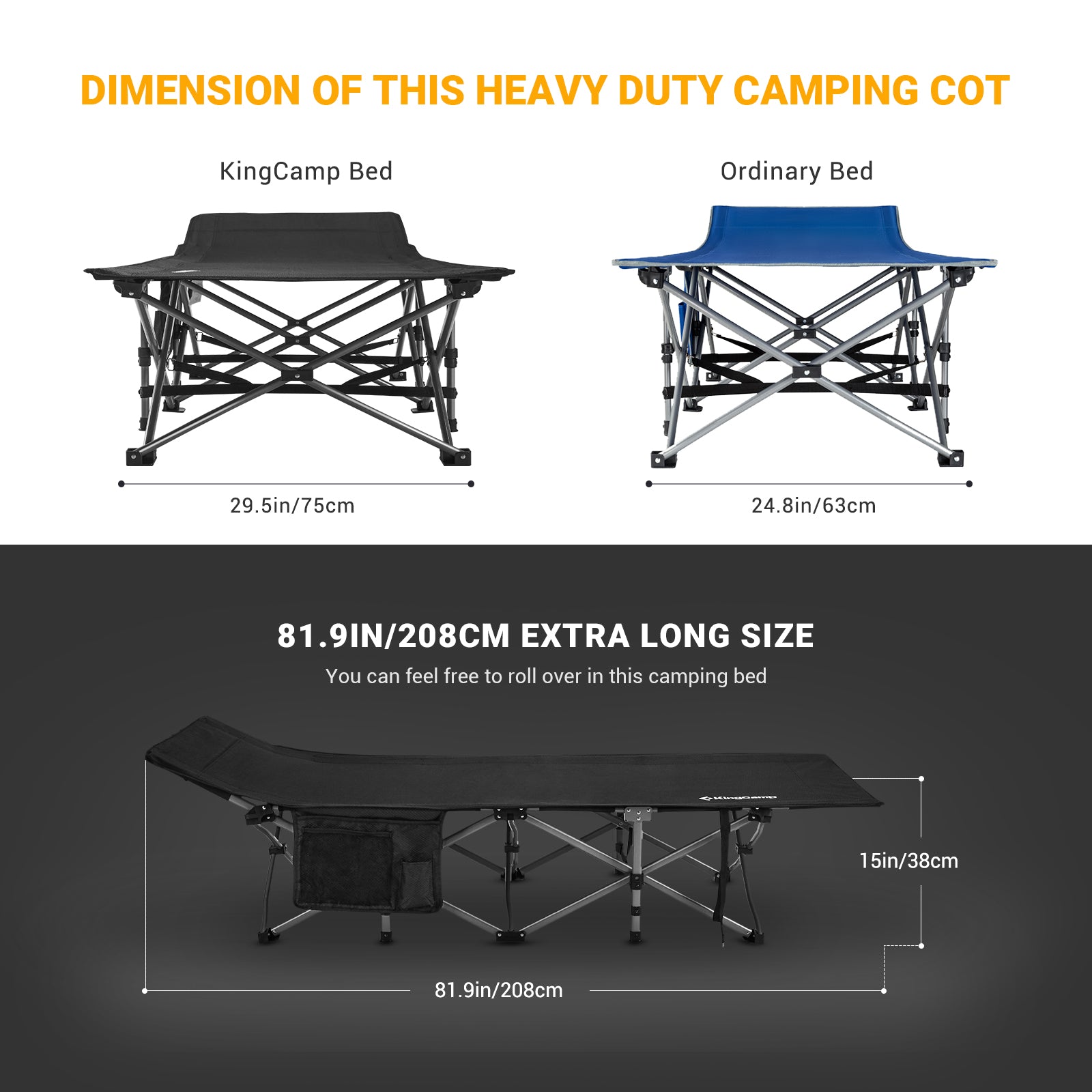 KingCamp Oversized Heavy Duty Camping Cot