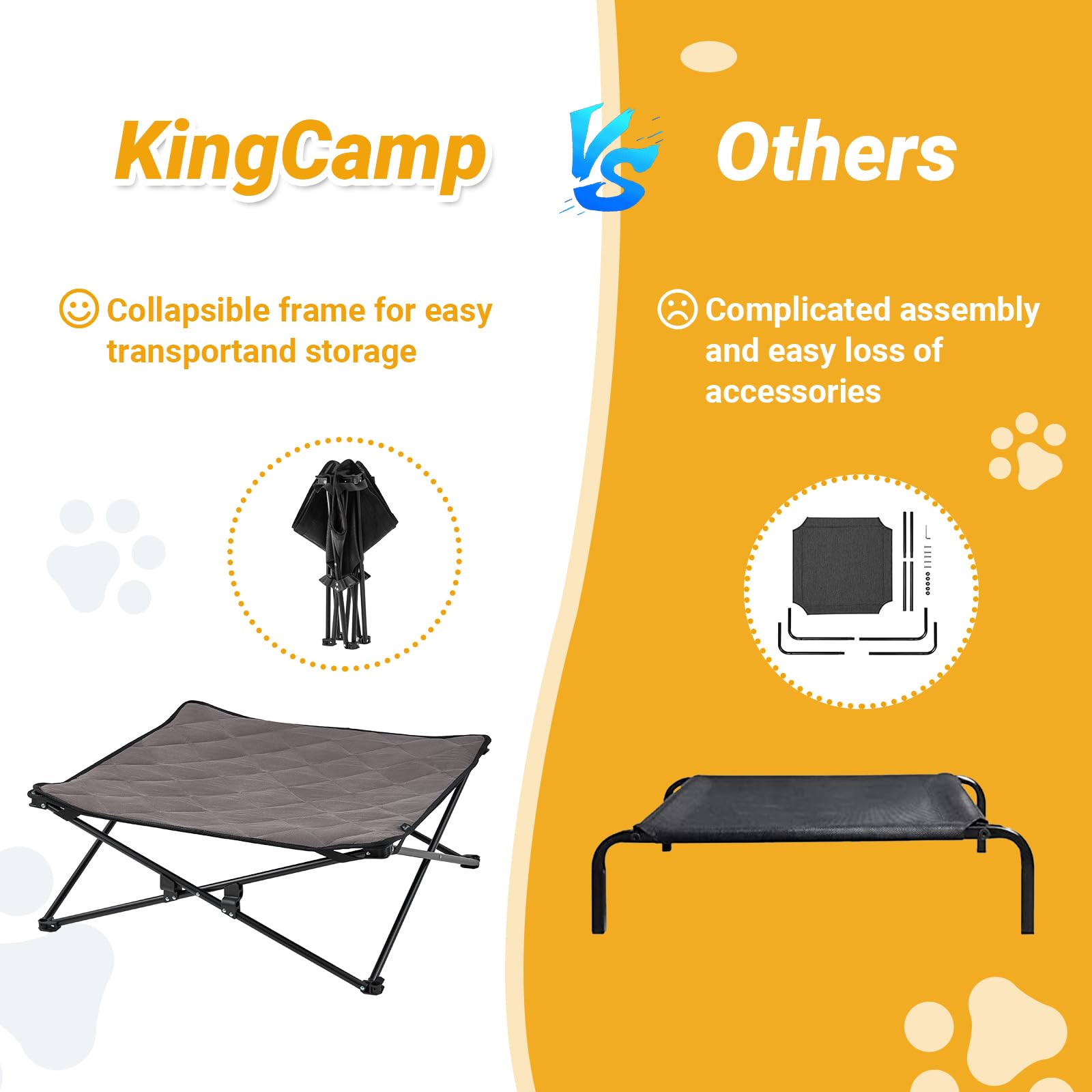 KingCamp PETS SEDUM Dog Cot Elevated Dog Bed