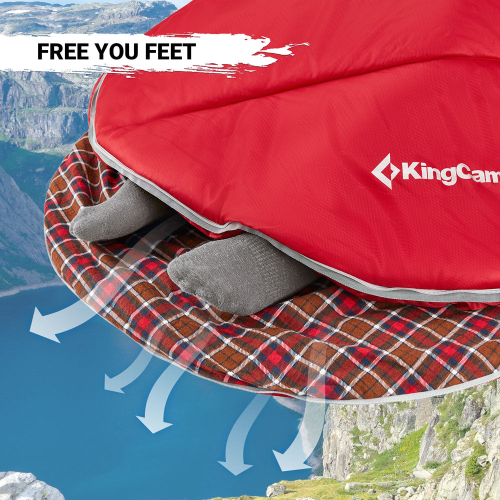 KingCamp 350g Filling Plus Size 3-4 Season Wine Sleeping Bag