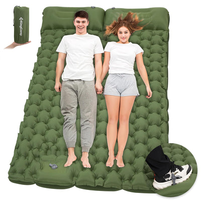 KingCamp COMFORT DUO 9 Double Air Pad with Built-in Foot Pump and Pillow