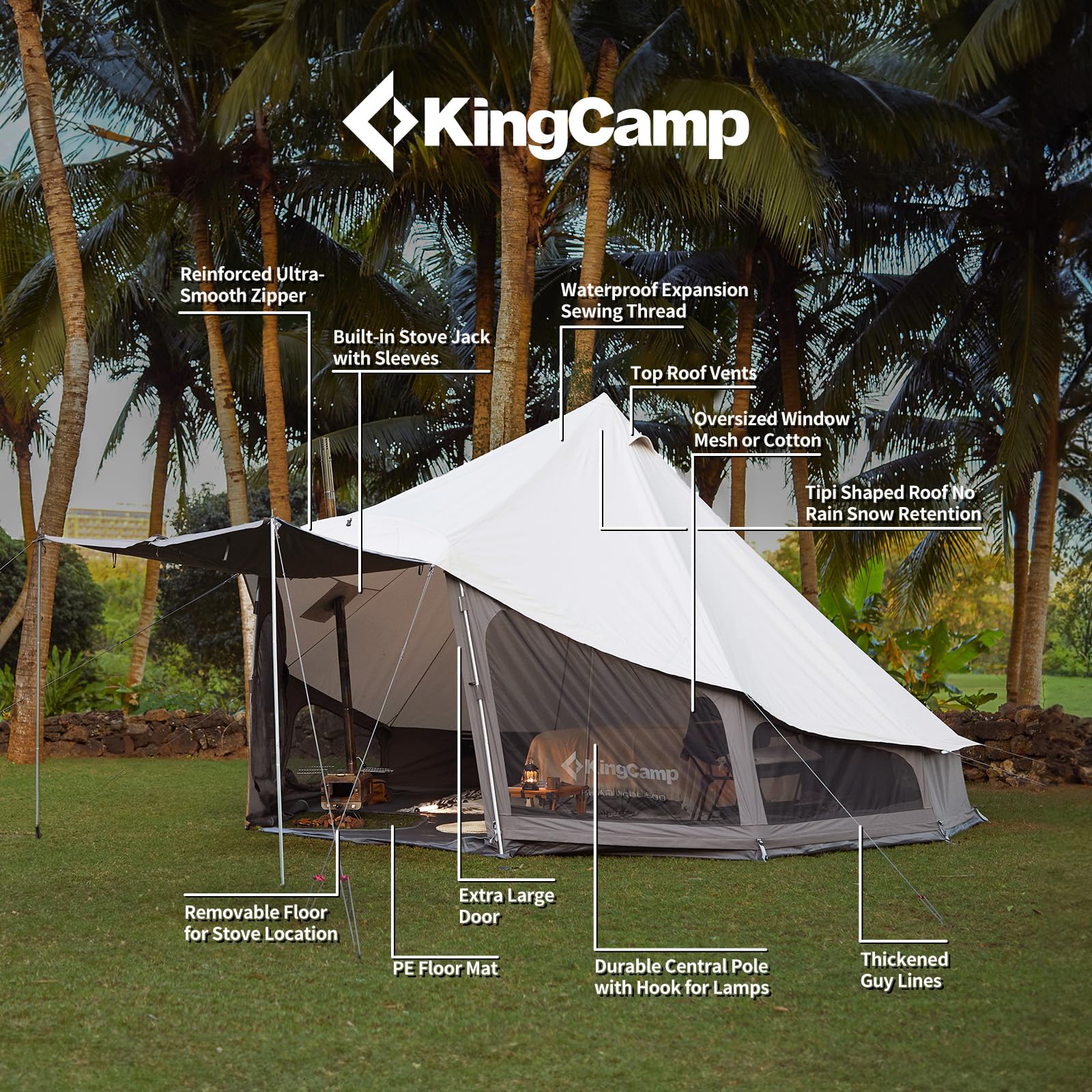 KingCamp KHAN LIGHT 400/500 Canvas Bell Tent