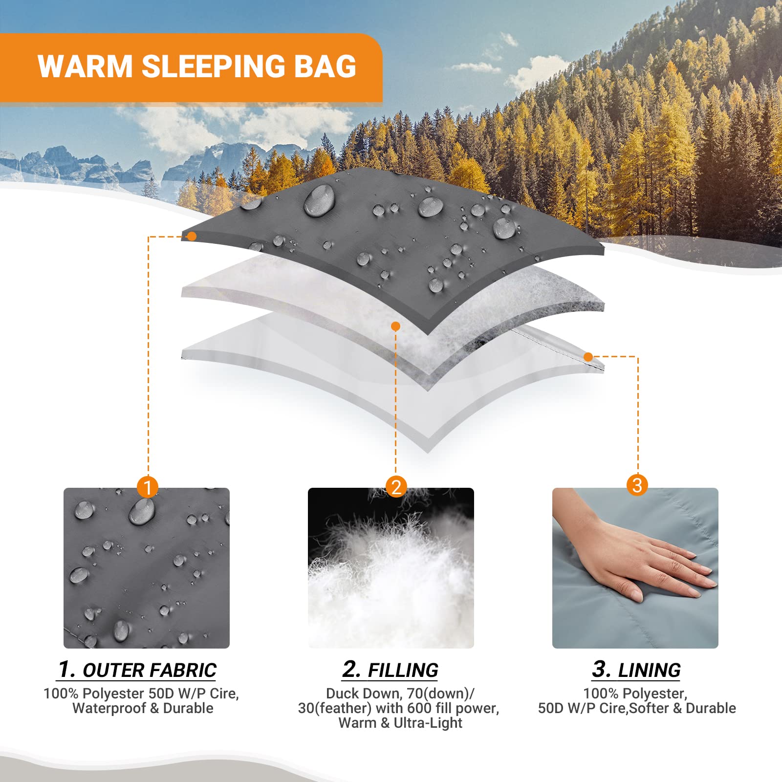 KingCamp PROTECTOR 400 Down Mummy Sleeping Bag