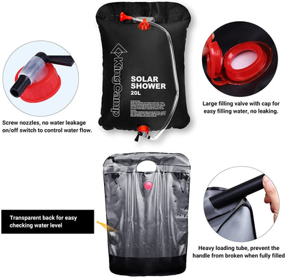 KingCamp 20 L / 5.28 Gallons Portable Camping Solar Shower