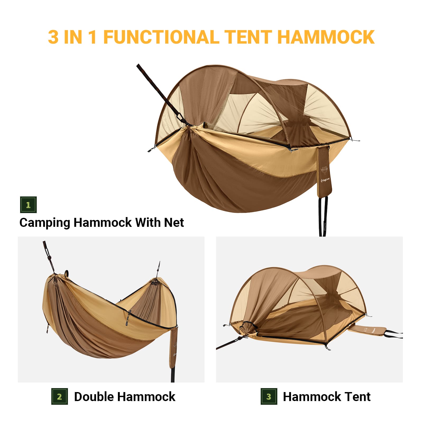 KingCamp 3 in 1 Camping Hammock with Gauze Net