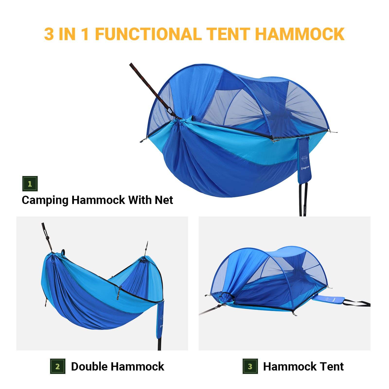 KingCamp 3 in 1 Camping Hammock with Gauze Net