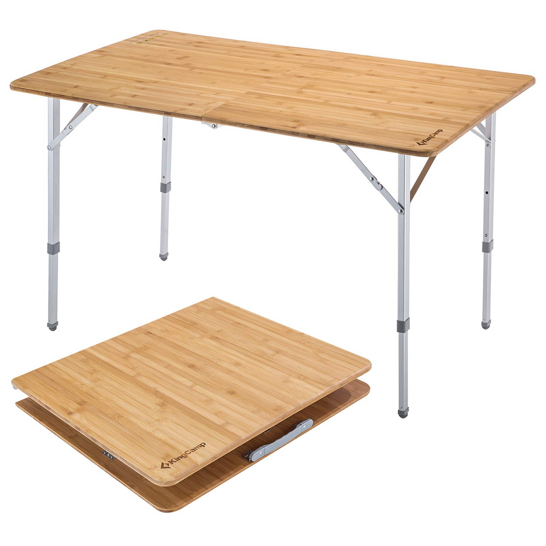 KingCamp 6-Person Bamboo Folding Table | Adjustable Height 47 KingCamp 6-Person Bamboo Folding Table | Adjustable Height 47