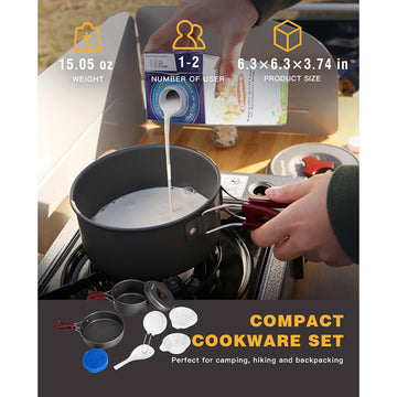 7 Pcs Camping Cookware Cooking Set from KingCamp Outdoors