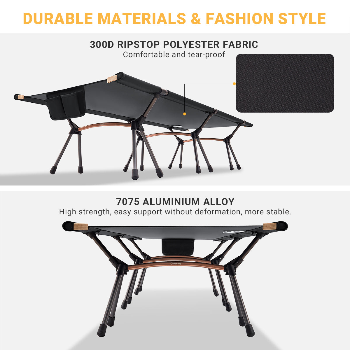 KingCamp Aluminum Alloy High & Low Use Outdoor Cot