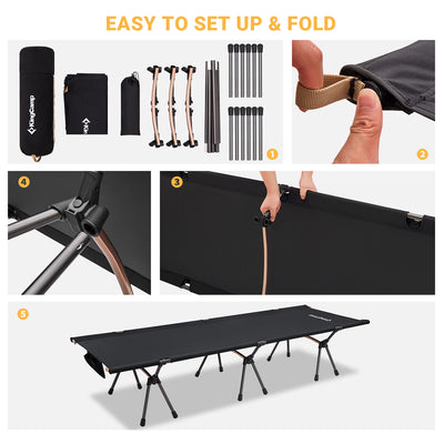 KingCamp Aluminum Alloy High & Low Use Outdoor Cot