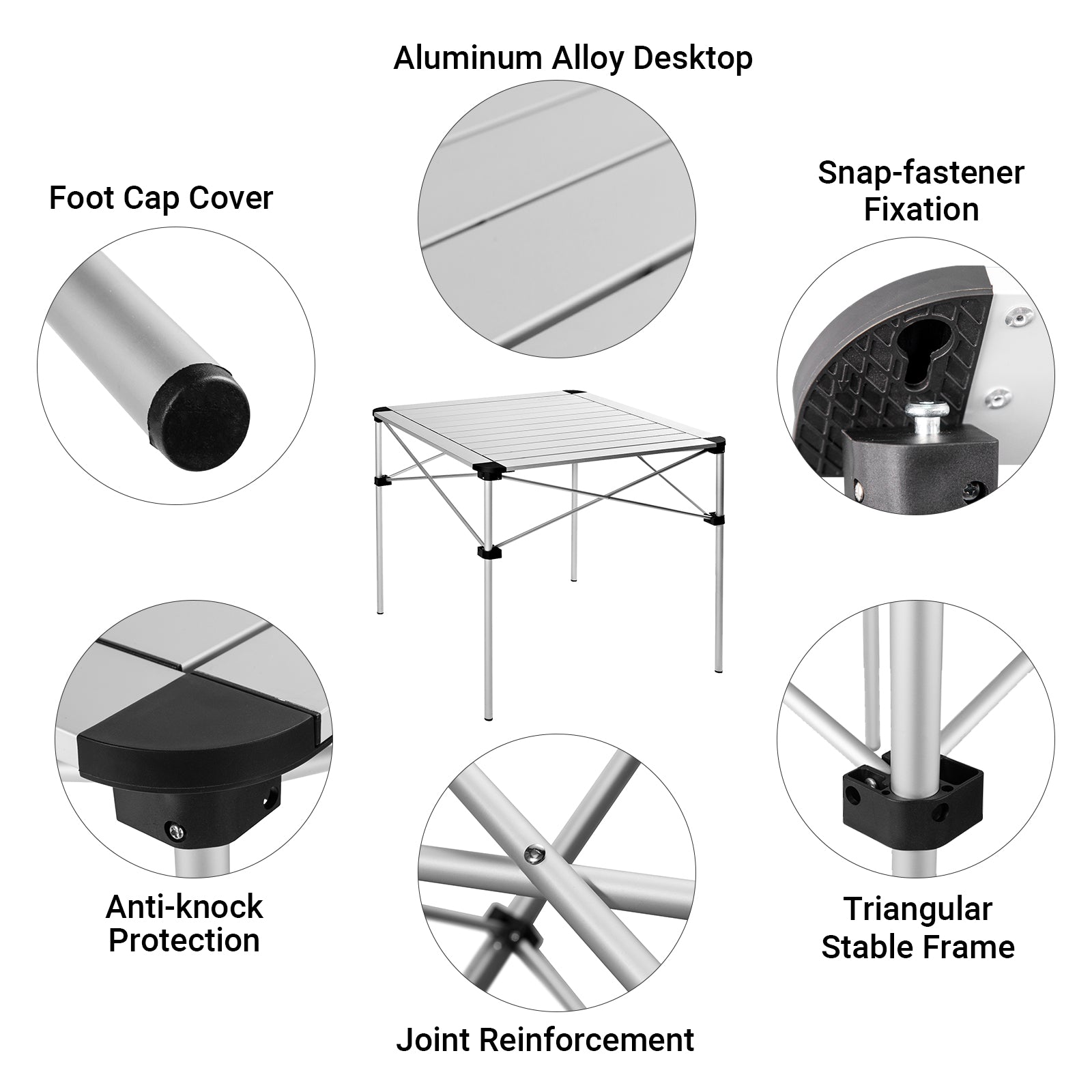 KingCamp Aluminum Roll Up Camping Table