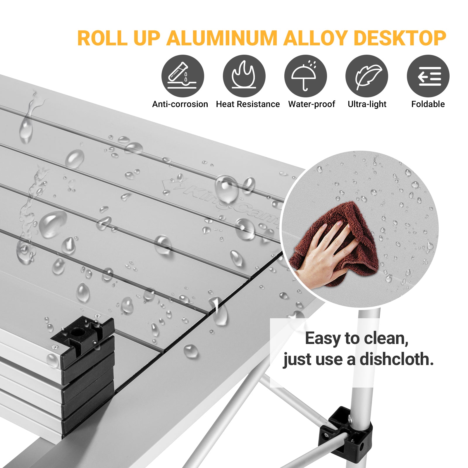 KingCamp Aluminum Roll Up Camping Table