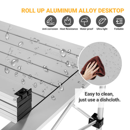 KingCamp Aluminum Roll Up Camping Table
