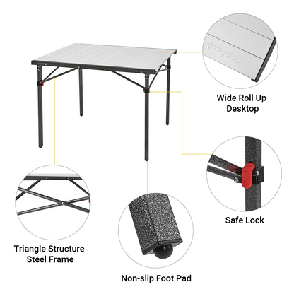 KingCamp Aluminum Roll Up Portable Table