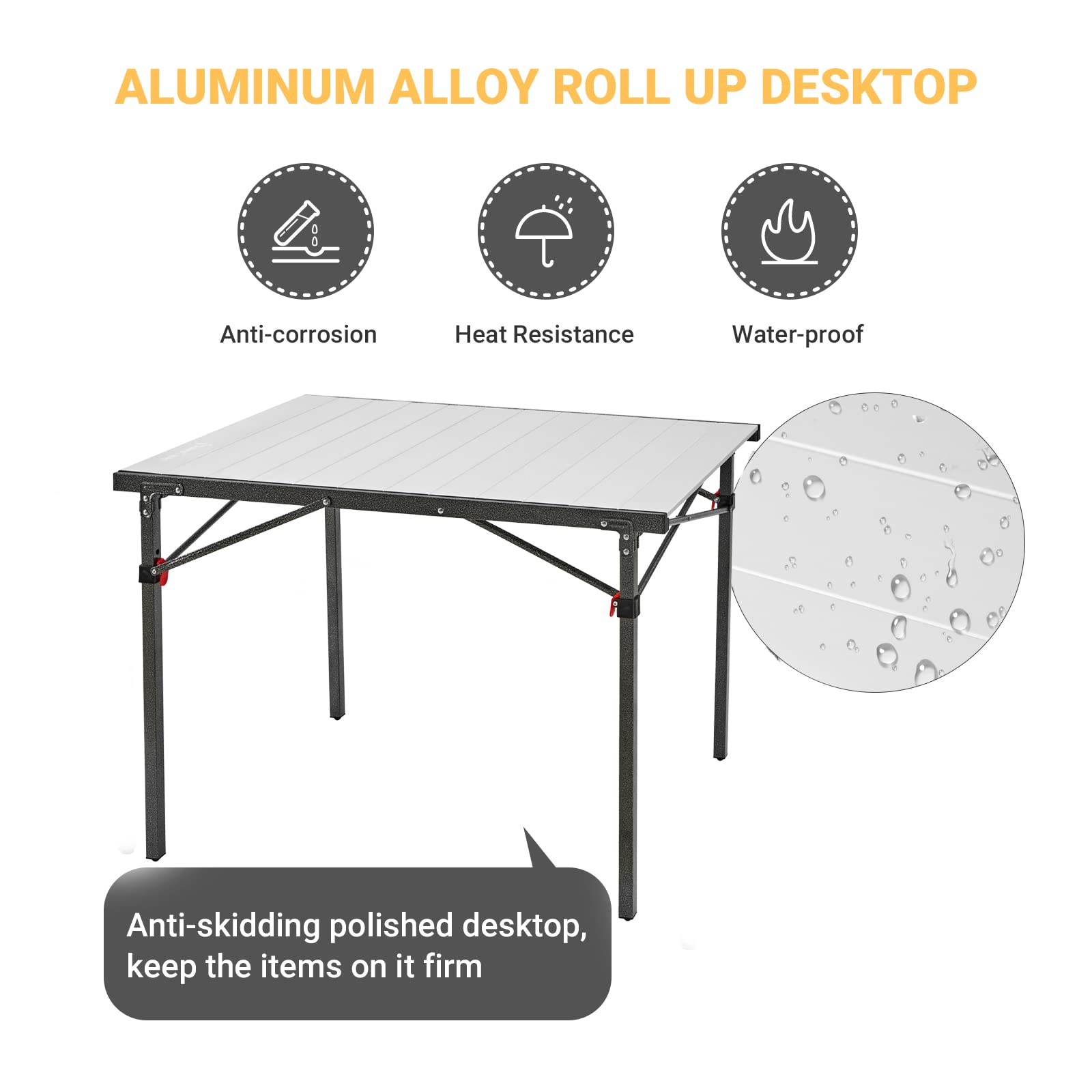 KingCamp Aluminum Roll Up Portable Table