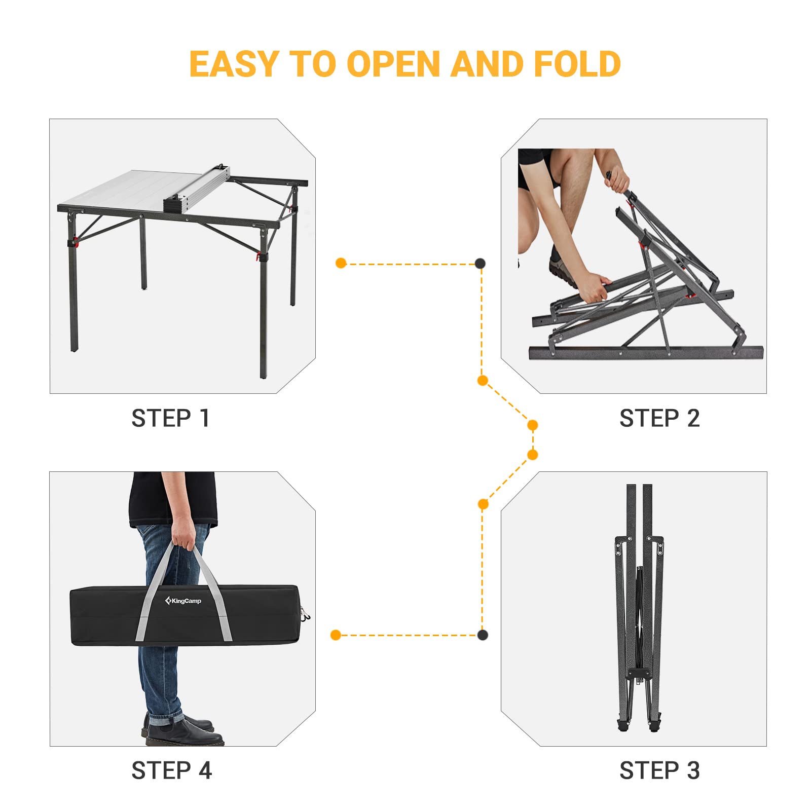 KingCamp Aluminum Roll Up Portable Table