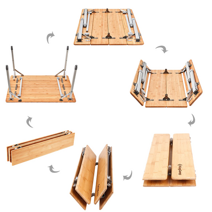 KingCamp 4 People Folding Bamboo Table