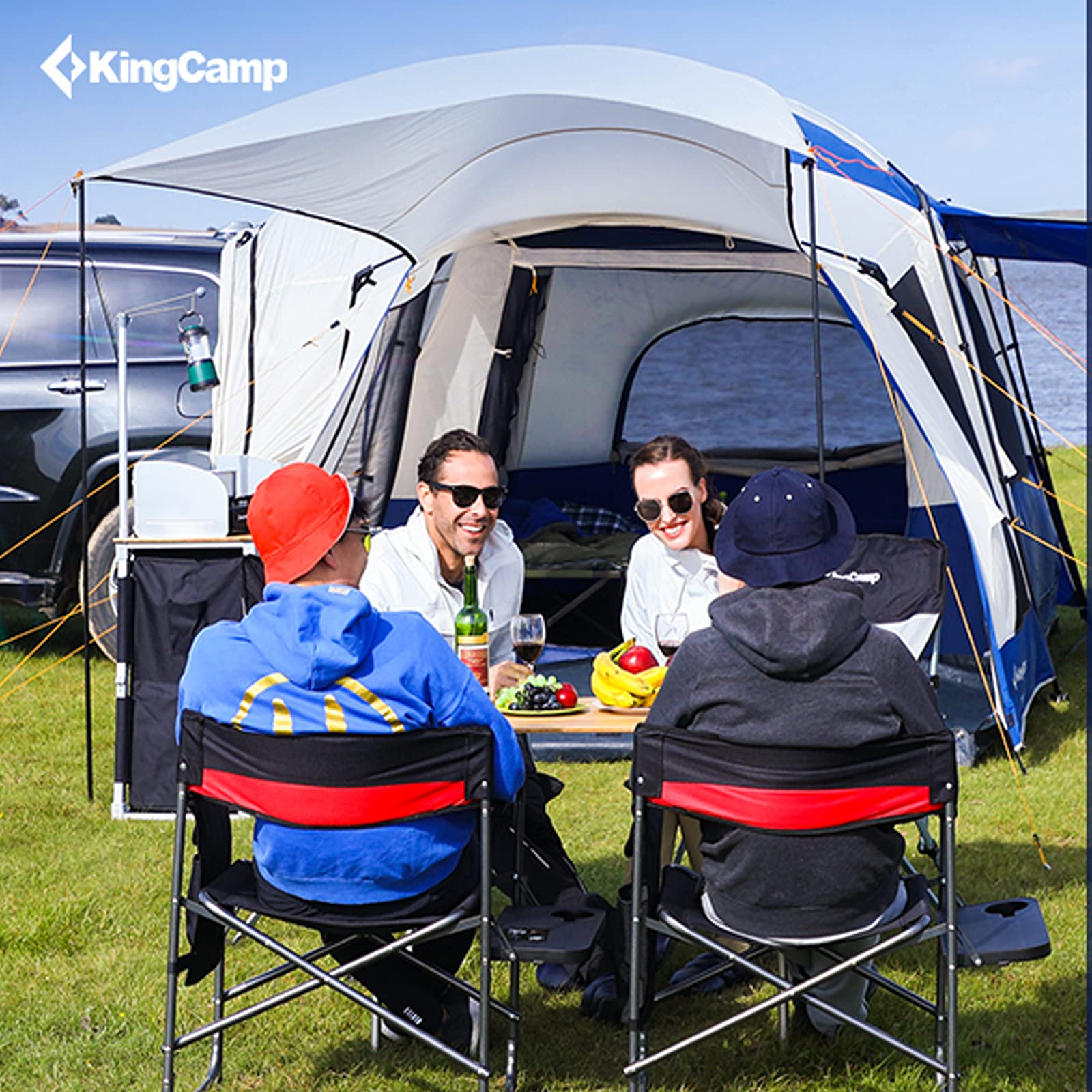 KingCamp Bamboo Folding Adjustable Height Table