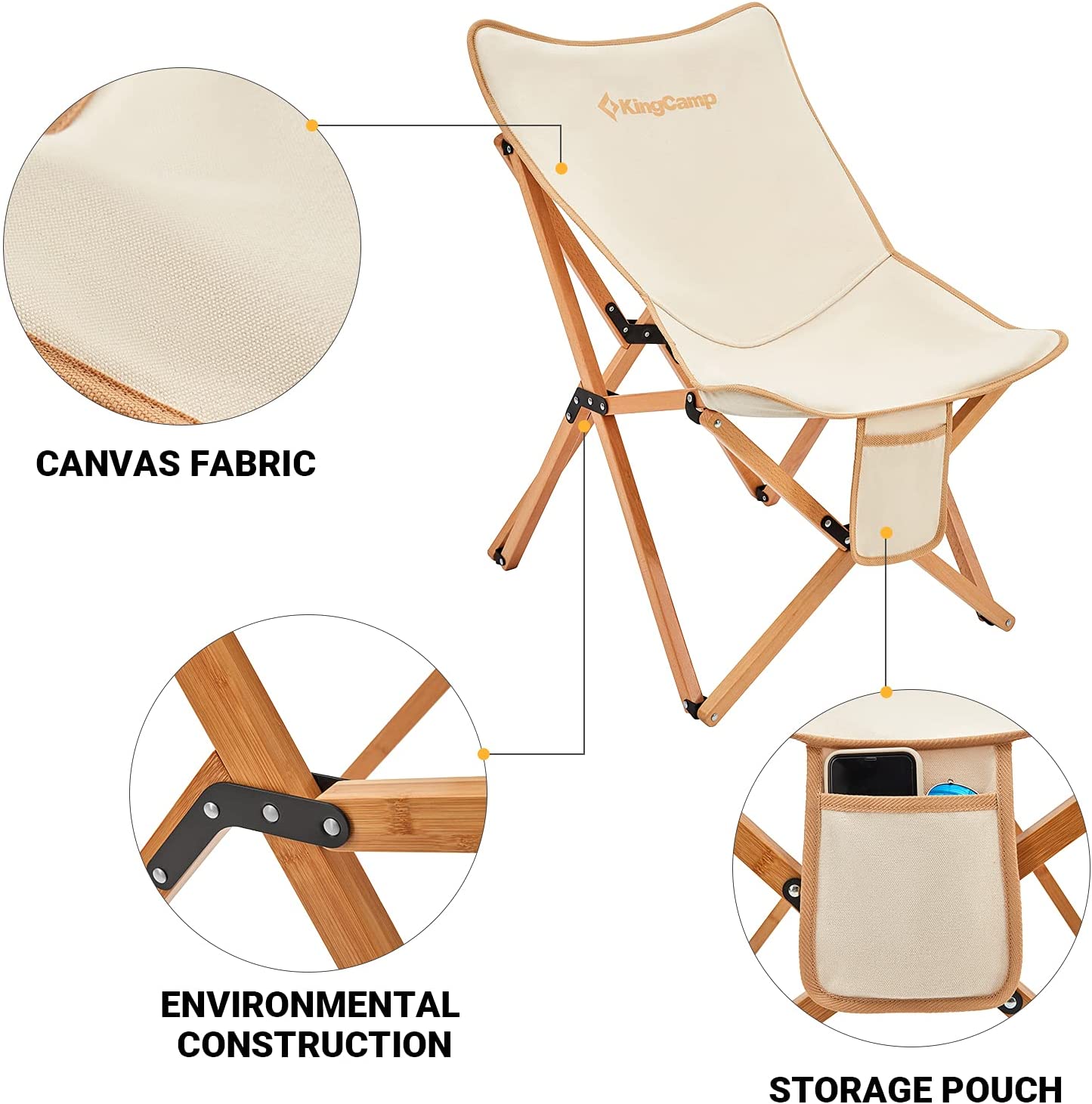 KingCamp Butterfly Chair with Removable Canvas Cover