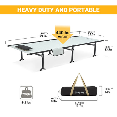 KingCamp SEQUOIA Extra Long Portable Camping Bed Cot