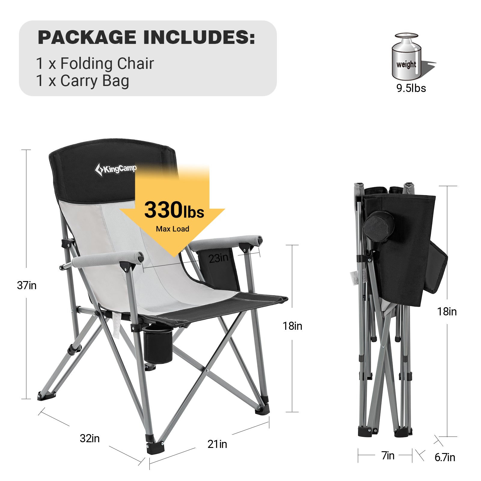 KingCamp Folding Lightweight Camping Chair
