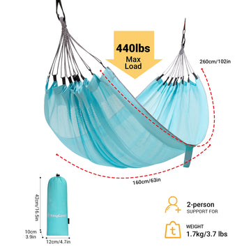 newdora hängematte KingCamp Double Mesh Hammock with 2 Tree Straps