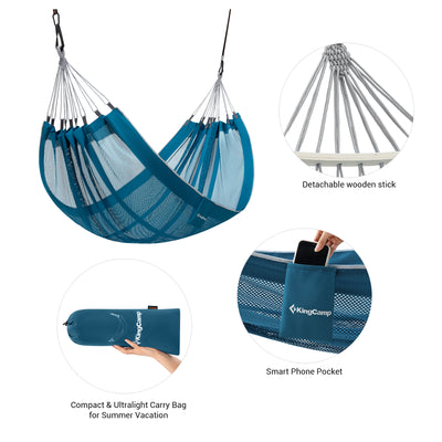 KingCamp Double Mesh Hammock with 2 Tree Straps