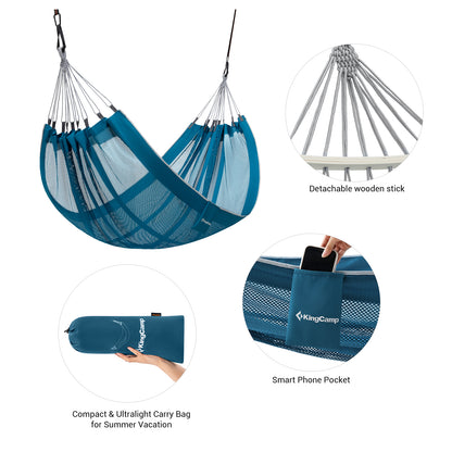 KingCamp Double Mesh Hammock with 2 Tree Straps