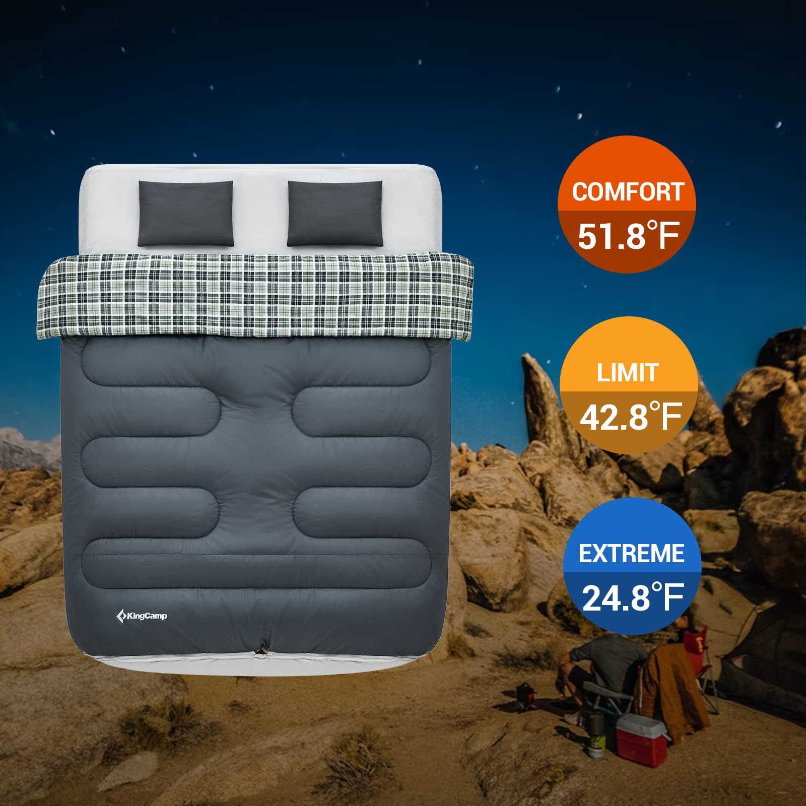 Buy Double Queen Size Sleeping Bag from KingCamp Outdoors