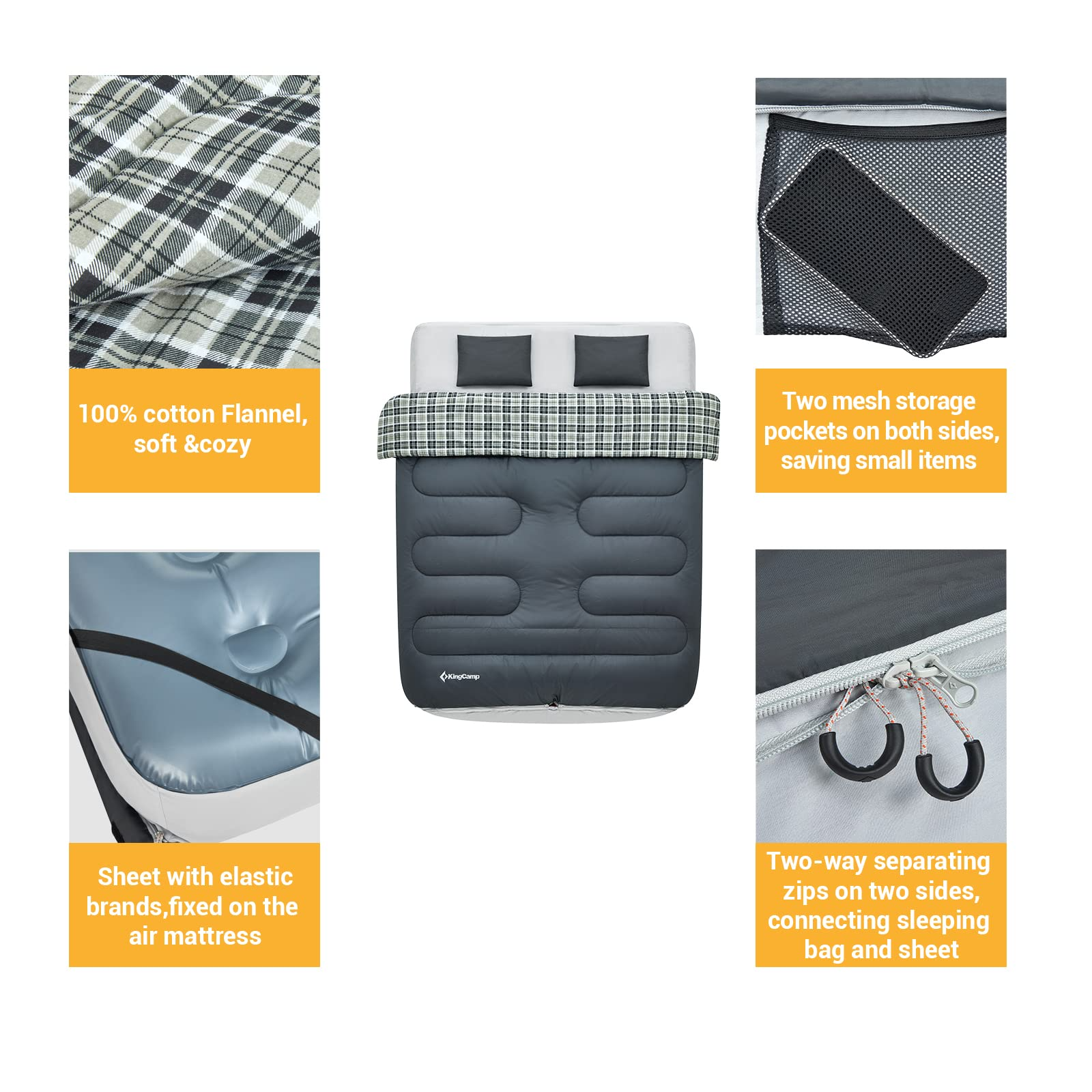 Buy Double Queen Size Sleeping Bag from KingCamp Outdoors