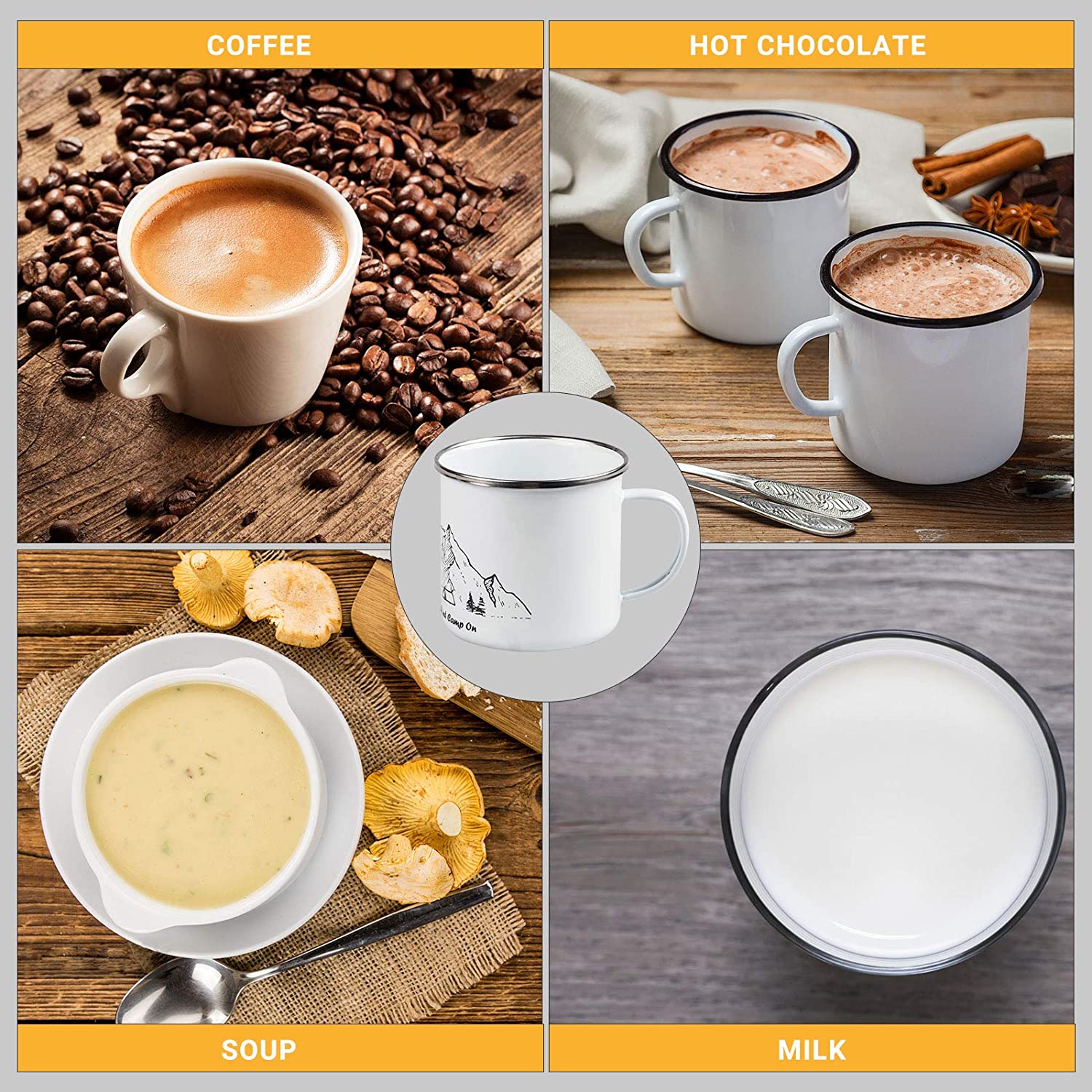 KingCamp Enamel Coffee Camping Mugs 15 fl oz