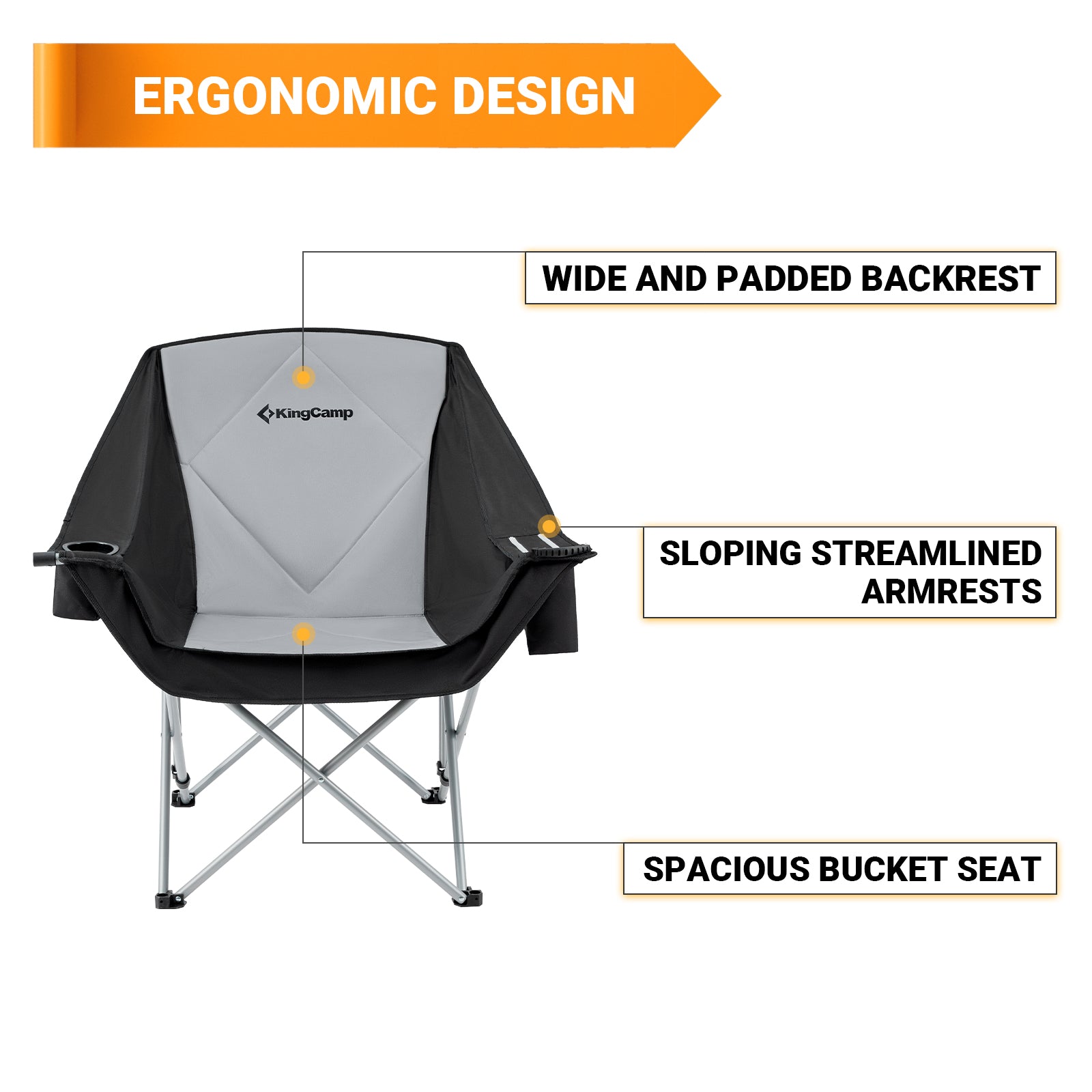 KingCamp CANNA C10 Oversized Padded Sofa Moon Chair