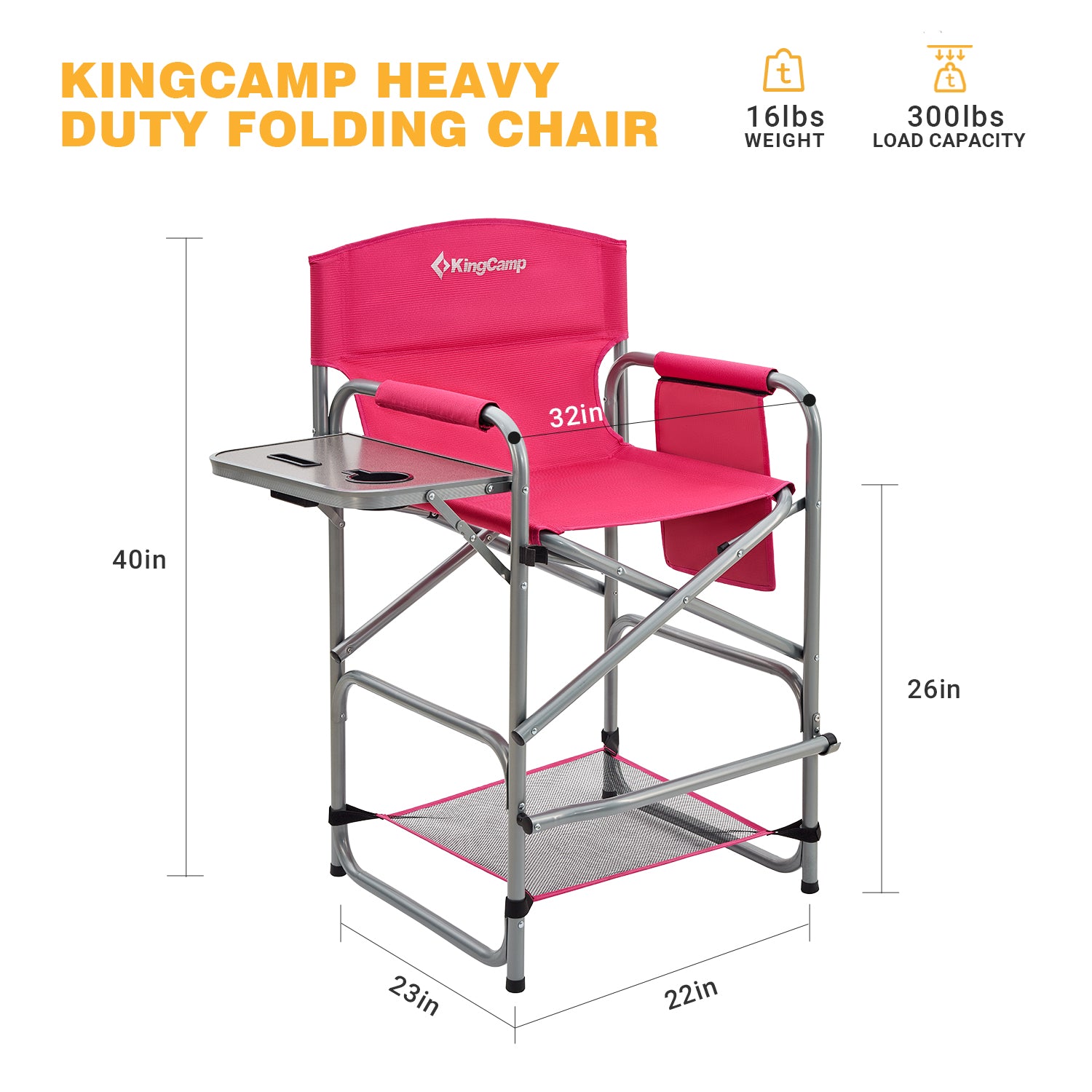 KingCamp Extra Tall Bar Height Director Chair