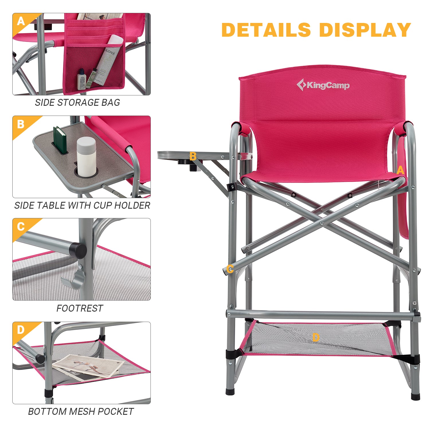 KingCamp Extra Tall Bar Height Director Chair