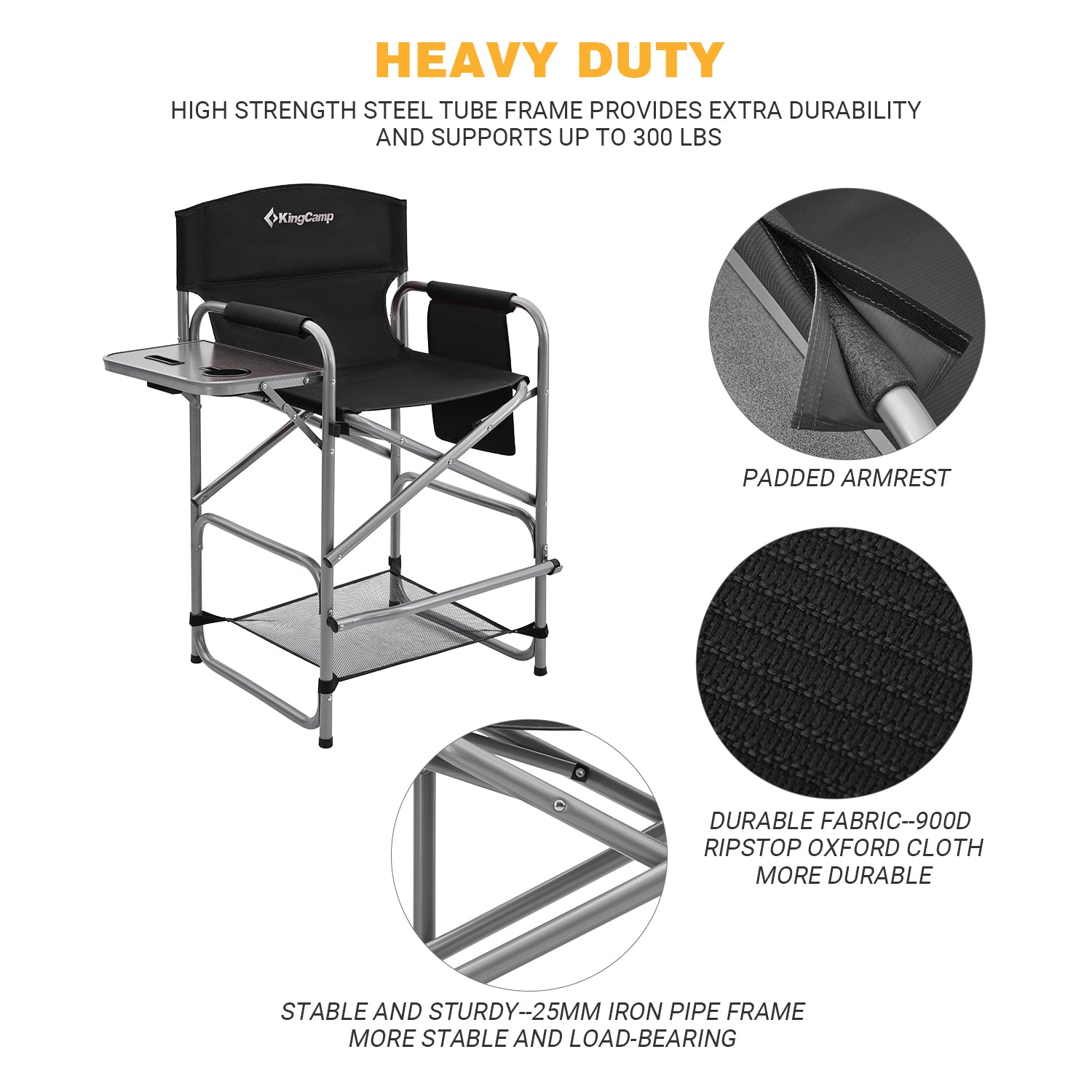 KingCamp Extra Tall Bar Height Director Chair