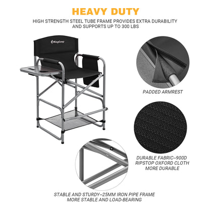 KingCamp Extra Tall Bar Height Director Chair